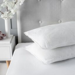 Snug City Microfibre Soft Pillow Pair Hollowfibre Filling Soft Non Allergenic Cover in White