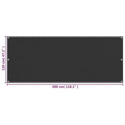 Berkfield Home Balcony Screen Anthracite 120x300 cm HDPE in Black - thumbnail 5