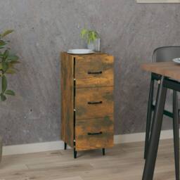 Berkfield Home Sideboard Smoked Oak 34.5x34x90 cm Engineered Wood in Brown - thumbnail 3