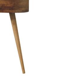 Wyld Haus Parma Mini Oak Mango Wood Circular Bedside Table in Brown - thumbnail 7