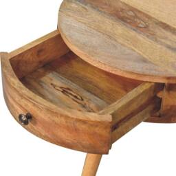 Wyld Haus Parma Mini Oak Mango Wood Circular Bedside Table in Brown - thumbnail 6