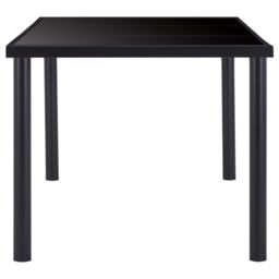 Berkfield Home Dining Table Black 180x90x75 cm Tempered Glass - Size: 180 x 90 x 75 cm - thumbnail 3