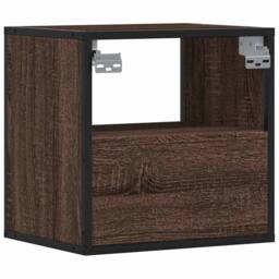 Berkfield Home Wall-mounted Bedside Cabinets 2 pcs Brown Oak 40x31x39.5 cm - thumbnail 8