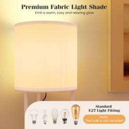 Costway Modern Floor Lamp 3 Tier Shelves White Fabric Shade - thumbnail 9