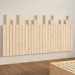 Berkfield Home Wall Headboard 159.5x3x80 cm Solid Wood Pine in Natural - thumbnail 4