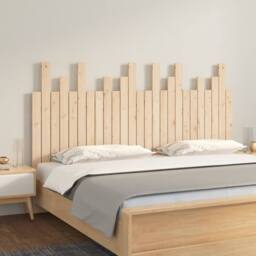 Berkfield Home Wall Headboard 159.5x3x80 cm Solid Wood Pine in Natural - thumbnail 2