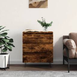 Berkfield Home Sideboard Smoked Oak 60x35x70 cm Engineered Wood in Brown - Size: 60 x 35 x 70 cm - thumbnail 2