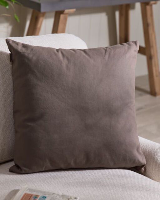 Dibor Plain Brown Cotton Indoor Outdoor Garden Furniture Chair Sofa Bench Cushion L50cm x W50cm - Size: 50 cm x 50 cm - image 1