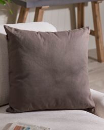 Dibor Plain Brown Cotton Indoor Outdoor Garden Furniture Chair Sofa Bench Cushion L50cm x W50cm - Size: 50 cm x 50 cm - thumbnail 1