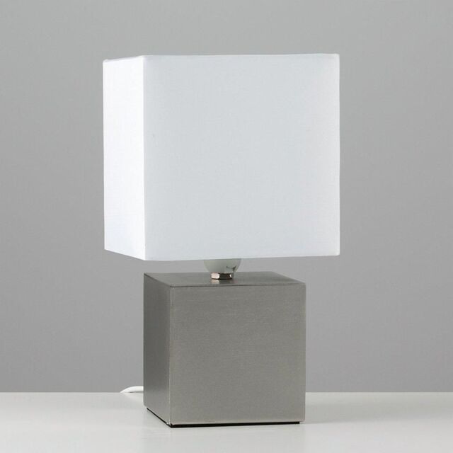 ValueLights Cubbie Pair of Silver Table Lamps Touch On/Off - image 1