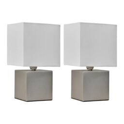 ValueLights Cubbie Pair of Silver Table Lamps Touch On/Off - thumbnail 2