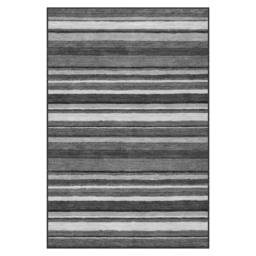 MCC Direct Short Pile Rectangular Striped Pattern Rug Indoor Carpet 6 sizes in Grey - Size: 80 cm x 150 cm