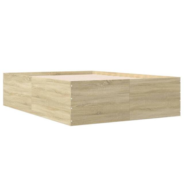 Berkfield Home Modern Bed Frame without Mattress Sonoma Oak 120x200 cm in Natural - Size: Small Double - image 1