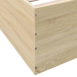 Berkfield Home Modern Bed Frame without Mattress Sonoma Oak 120x200 cm in Natural - Size: Small Double - thumbnail 8