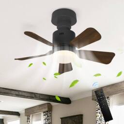 NIVOR E27 Socket LED Ceiling Fan Light Dimmable 4 Speed 3 CCT Remote 45cm in Dark Brown - thumbnail 1