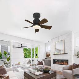 NIVOR E27 Socket LED Ceiling Fan Light Dimmable 4 Speed 3 CCT Remote 45cm in Dark Brown - thumbnail 8