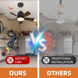 NIVOR E27 Socket LED Ceiling Fan Light Dimmable 4 Speed 3 CCT Remote 45cm in Dark Brown - thumbnail 4