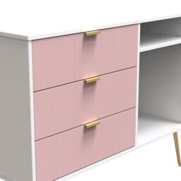Ready Assembled 2 U Bexley 3 Drawer TV Unit (Ready Assembled) in Pink - thumbnail 7