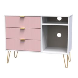 Ready Assembled 2 U Bexley 3 Drawer TV Unit (Ready Assembled) in Pink - thumbnail 5