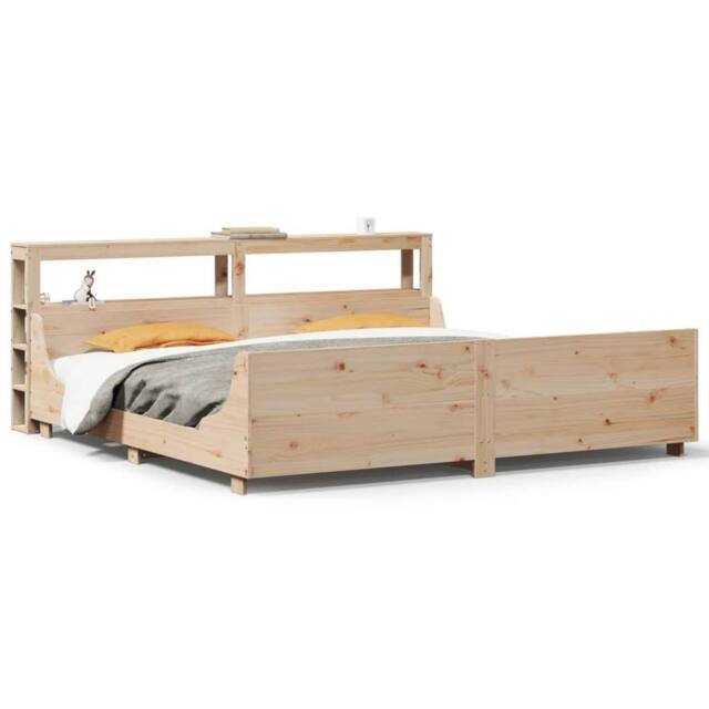 Berkfield Home Bed Frame without Mattress 180x200 cm Super King Solid Wood Pine in Natural - image 1