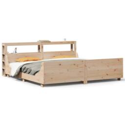 Berkfield Home Bed Frame without Mattress 180x200 cm Super King Solid Wood Pine in Natural - thumbnail 1