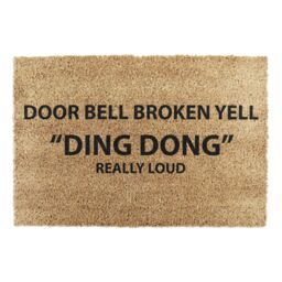 Artsy Mats Yell Ding Dong Doormat - Regular 60x40cm in Black - Size: 40 cm x 60 cm - thumbnail 4