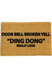 Artsy Mats Yell Ding Dong Doormat - Regular 60x40cm in Black - Size: 40 cm x 60 cm - thumbnail 1