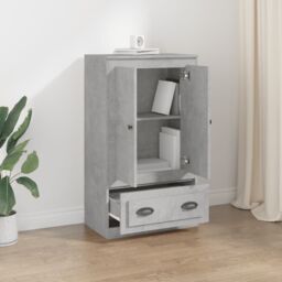 Berkfield Home Highboard Concrete Grey 60x35.5x103.5 cm Engineered Wood - thumbnail 3