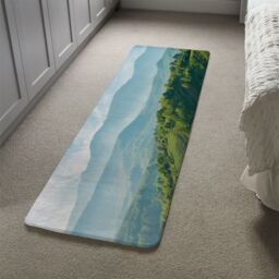 Benjamin Tate Design Grassy field & rolling hills. rural scenery Designer Runner Rug in Natural - Size: 67 cm x 230 cm - thumbnail 4