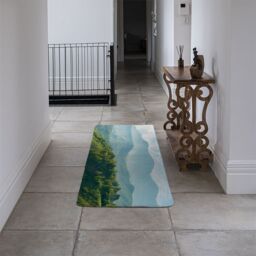 Benjamin Tate Design Grassy field & rolling hills. rural scenery Designer Runner Rug in Natural - Size: 67 cm x 230 cm - thumbnail 2