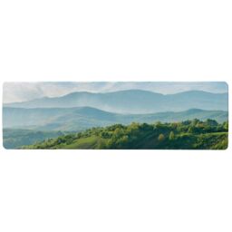 Benjamin Tate Design Grassy field & rolling hills. rural scenery Designer Runner Rug in Natural - Size: 67 cm x 230 cm - thumbnail 1