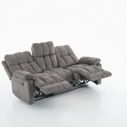 FURNITURE ONE Manual Recliner Sofa, 3 Seater Fabric Upholstery Recliner Sofa in Grey - thumbnail 4