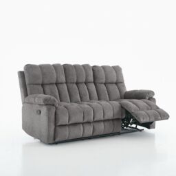 FURNITURE ONE Manual Recliner Sofa, 3 Seater Fabric Upholstery Recliner Sofa in Grey - thumbnail 6