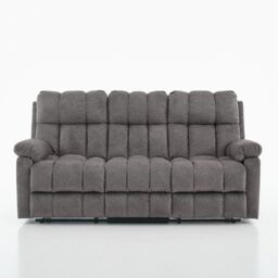 FURNITURE ONE Manual Recliner Sofa, 3 Seater Fabric Upholstery Recliner Sofa in Grey - thumbnail 8