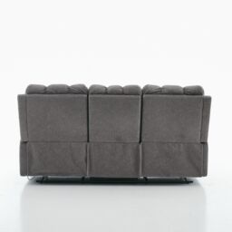 FURNITURE ONE Manual Recliner Sofa, 3 Seater Fabric Upholstery Recliner Sofa in Grey - thumbnail 7