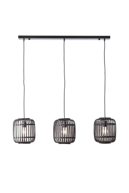Netlighting Mathias Bar Pendant Ceiling Lamp Dark Bamboo Plywood With Matt Black Paint - image 1