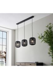 Netlighting Mathias Bar Pendant Ceiling Lamp Dark Bamboo Plywood With Matt Black Paint - thumbnail 3