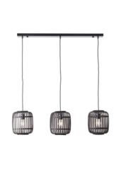 Netlighting Mathias Bar Pendant Ceiling Lamp Dark Bamboo Plywood With Matt Black Paint