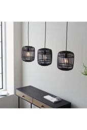 Netlighting Mathias Bar Pendant Ceiling Lamp Dark Bamboo Plywood With Matt Black Paint - thumbnail 2