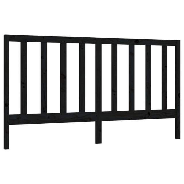 Berkfield Home Bed Headboard Black 206x4x100 cm Solid Wood Pine - Size: 206 x 4 x 100 cm - image 1