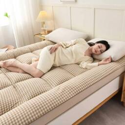 PAWNORA Mattress Toppers 10cm Thick Coffee Double in Brown - thumbnail 5