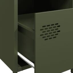 Berkfield Home Bedside Cabinet¬†Olive Green 35x39x43.5 cm Steel - thumbnail 9