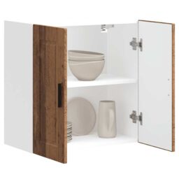 Berkfield Home Kitchen Wall Cabinet Porto Old Wood Engineered Wood in Brown - thumbnail 4