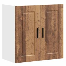Berkfield Home Kitchen Wall Cabinet Porto Old Wood Engineered Wood in Brown - thumbnail 1