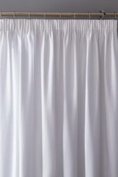 Fusion 'Dijon' Thermal & Blackout Fully Lined Pencil Pleat Curtains in White - Size: 168 cm width x 137 cm drop - thumbnail 2