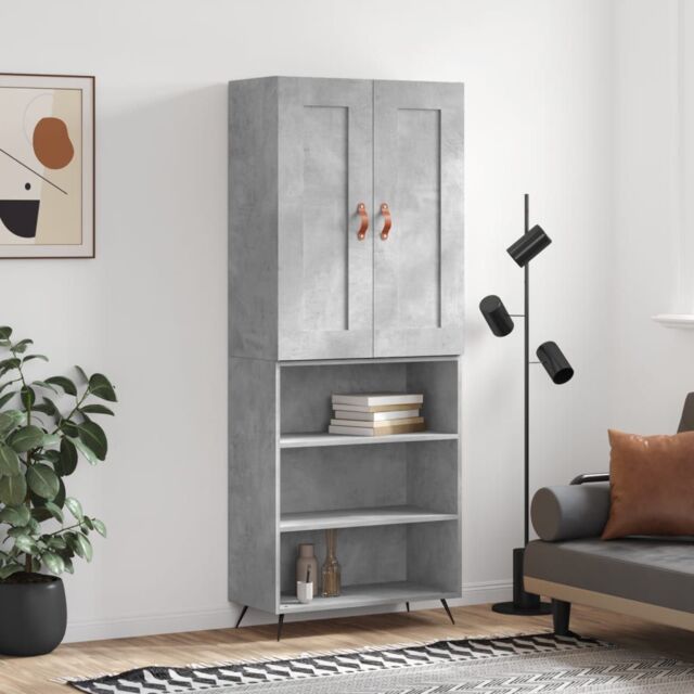 Berkfield Home Highboard Concrete Grey 69.5x34x180 cm Engineered Wood - image 1