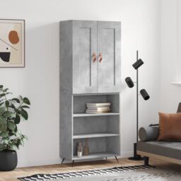 Berkfield Home Highboard Concrete Grey 69.5x34x180 cm Engineered Wood - thumbnail 1