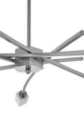 Orsina 5 Frosted Glass Shade Pendant Lamp, Silver Finish Iron Frame Light, Contemporary Luxe Ceiling Fixture - thumbnail 4