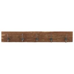 Berkfield Home Hall Hanger with 5 Hooks 100x2.5x15 cm Solid Reclaimed Wood in Brown - thumbnail 2