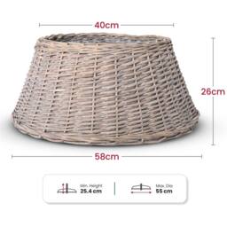 Olsen & Smith Christmas Tree Skirt Wicker Base Cover for Artificial Trees in Brown - Size: 7ft - thumbnail 2
